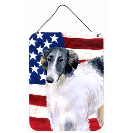 Carolines Treasures Borzoi Patriotic Wall or Door Hanging Prints BB9672DS1216
